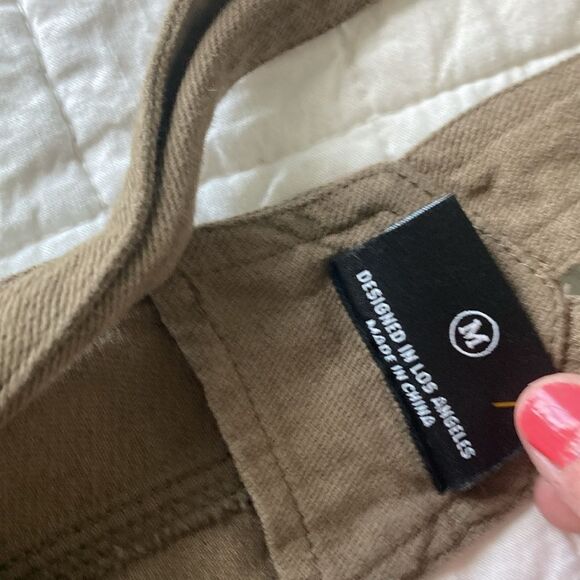 Miou Muse Kenzie Jumpsuit Linen Cotton Lightweight Wide Leg Cropped Soft Brown - Picture 5 of 7